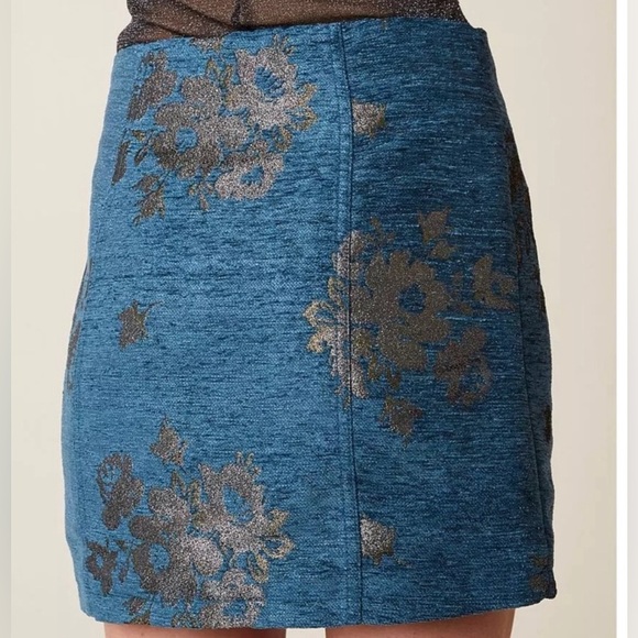 Woven Free People Movin On Teal Mini Skirt Size 4 - Picture 3 of 10